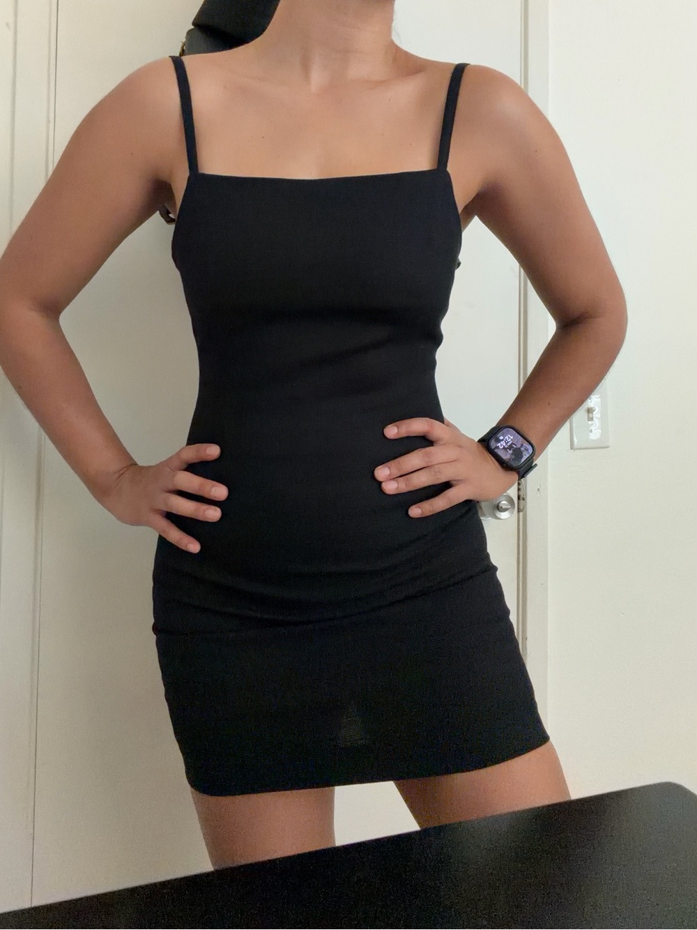 Zara Black Bodycon Mini Dress Size: S